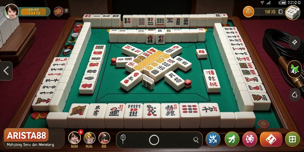 Screenshot utama ARISTA88 menampilkan gameplay Mahjong yang menarik dan seru.