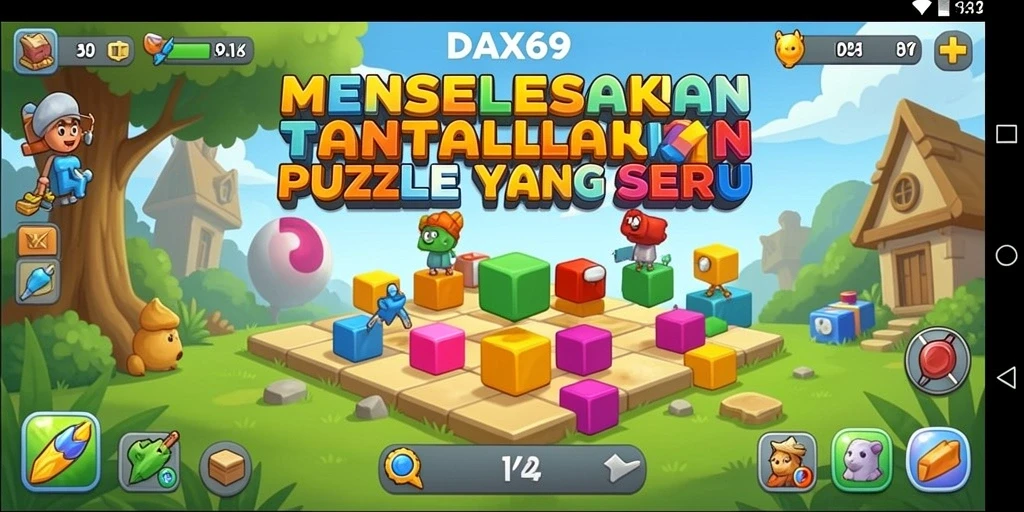 Gameplay menantang dengan berbagai teka-teki seru di DAX69.