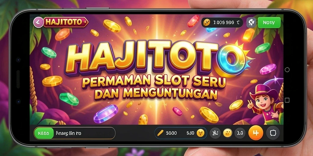 Tampilan gameplay menarik dari HAJITOTO yang menampilkan mesin Slot berwarna-warni.