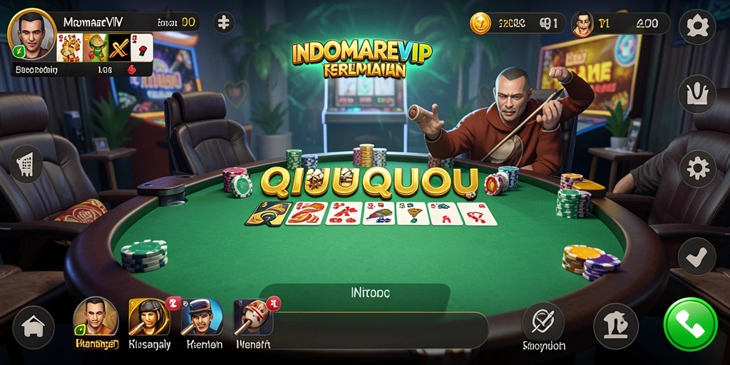 Gameplay seru QiuQiu di INDOMAREVIP yang penuh tantangan.