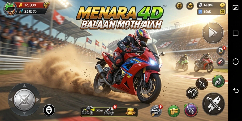 Gameplay seru balapan motor di MENARA4D.