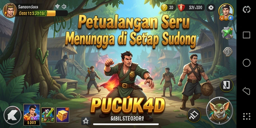 Screenshot menunjukkan aksi seru dalam gameplay PUCUK4D.