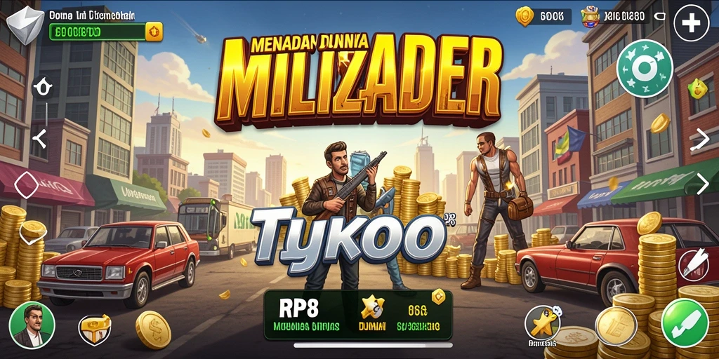 Tampilan gameplay menarik dari RP8 dengan elemen Tycoon.