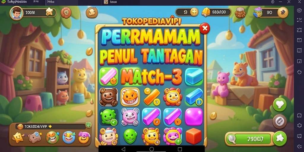 Tampilan gameplay seru dan penuh warna dalam TOKOPEDIAVIP.